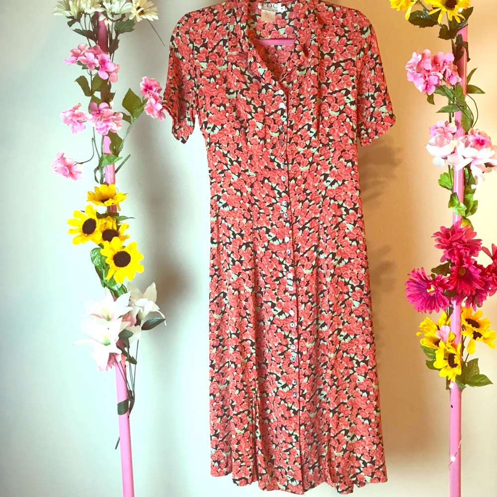 Floral Red Dress